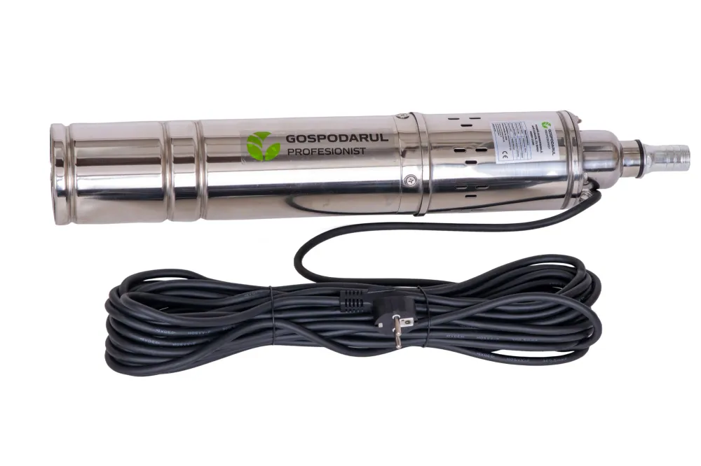 Pompa submersibila pentru apa curata cu snec Gospodarul Profesionist 4QGD 1100W, 1800 l/h, cablu 15m