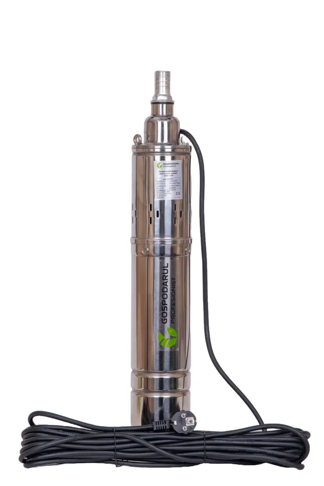 Pompa submersibila pentru apa curata cu snec Gospodarul Profesionist 4QGD 1100W, 1800 l/h, cablu 15m