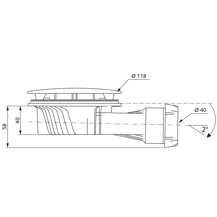 Radaway R400 Slim Plus Sifon Cadita de dus Ø90 mm, capac negru