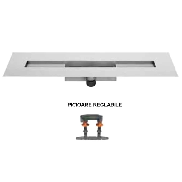 Rigola dus Easy Drain Modulo M-2 Design Z-2 faiantabila cu rama inox mat, 90 cm