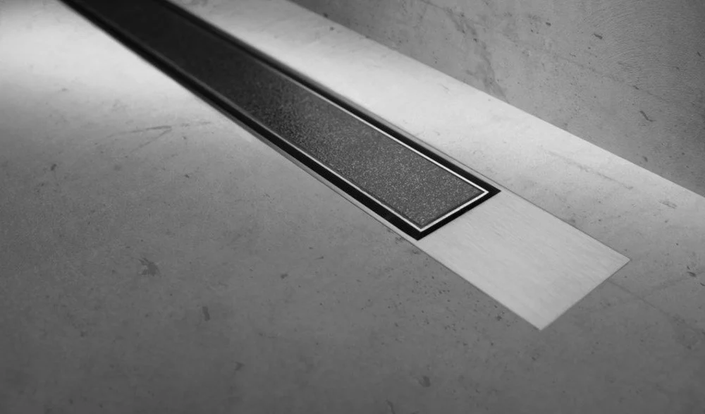 Rigola dus Easy Drain Modulo M-2 Design Z-2 faiantabila cu rama inox mat, 90 cm