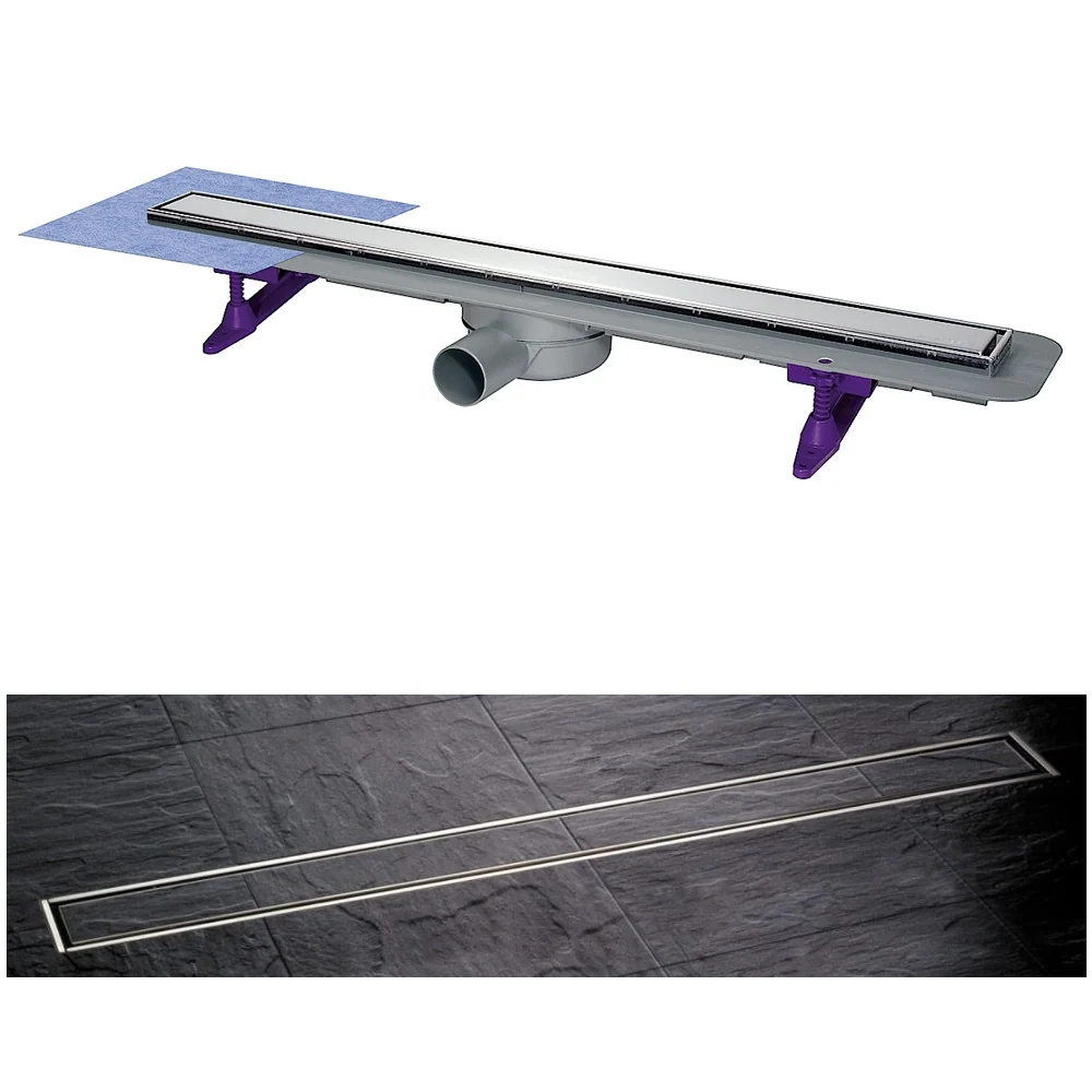 Rigola dus Kessel Linearis Compact Plus cu clapeta Multistop si sita par, 55 cm