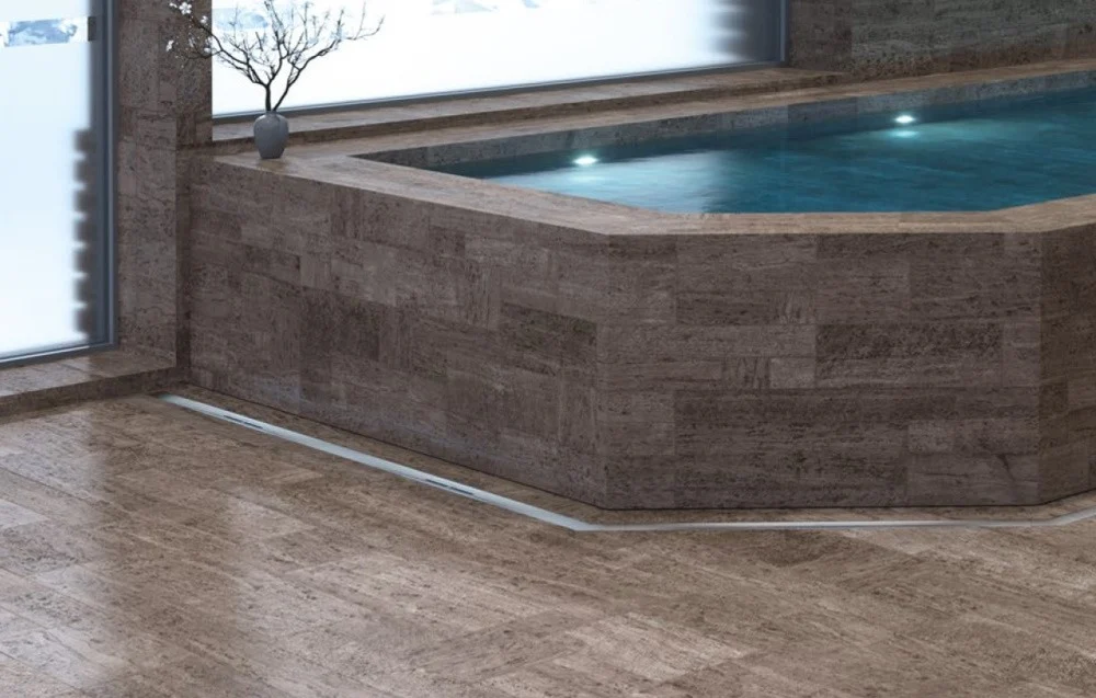 Rigola dus Kessel Linearis Infinity 60 cu clapeta Megastop si sita par, 80 cm, crom mat