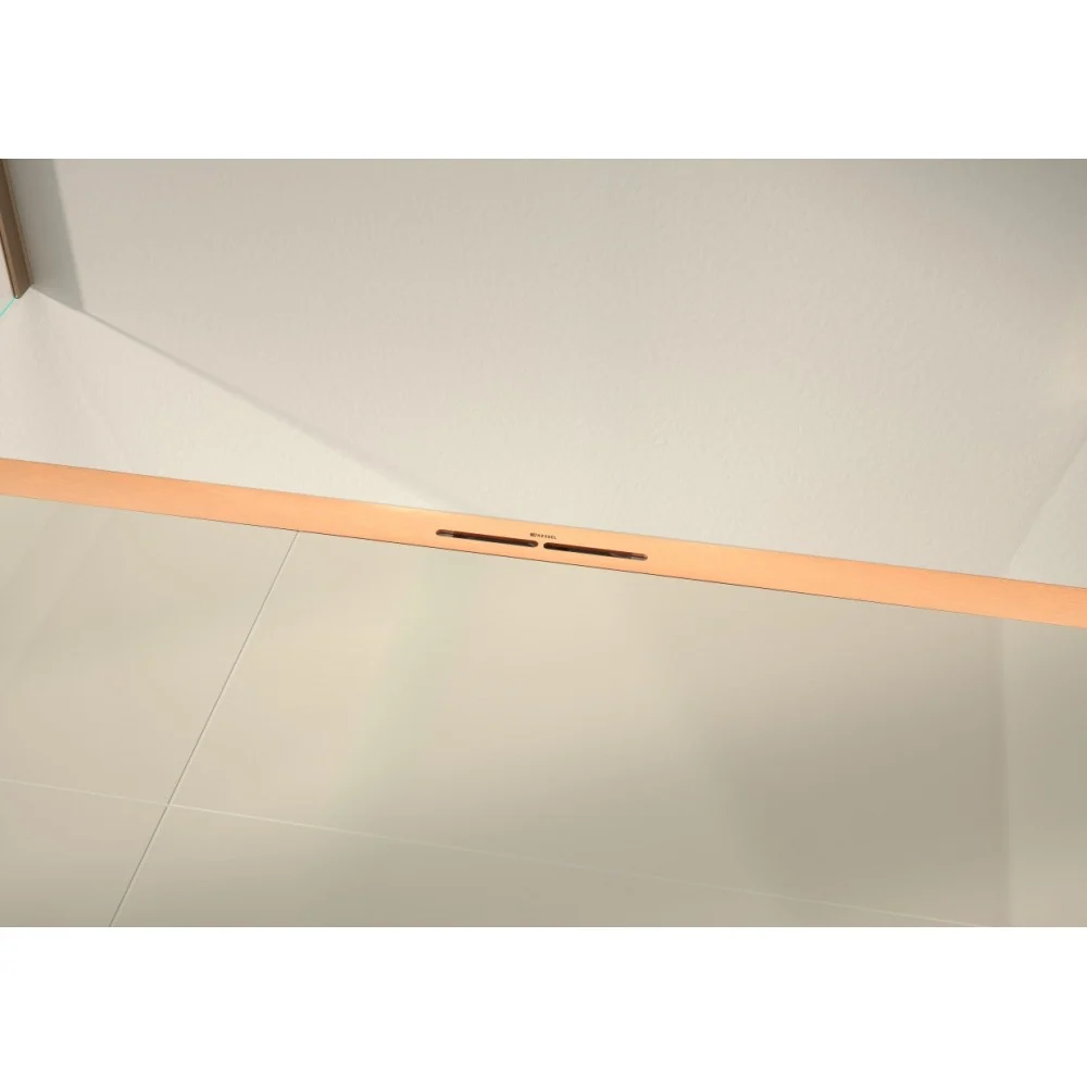 Rigola dus Kessel Linearis Infinity 60 cu clapeta Megastop si sita par, 110 cm, bronz mat