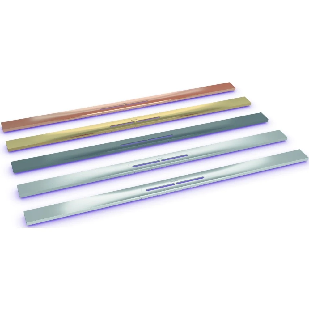 Rigola dus Kessel Linearis Infinity 60 cu clapeta Megastop si sita par, 120 cm, bronz mat