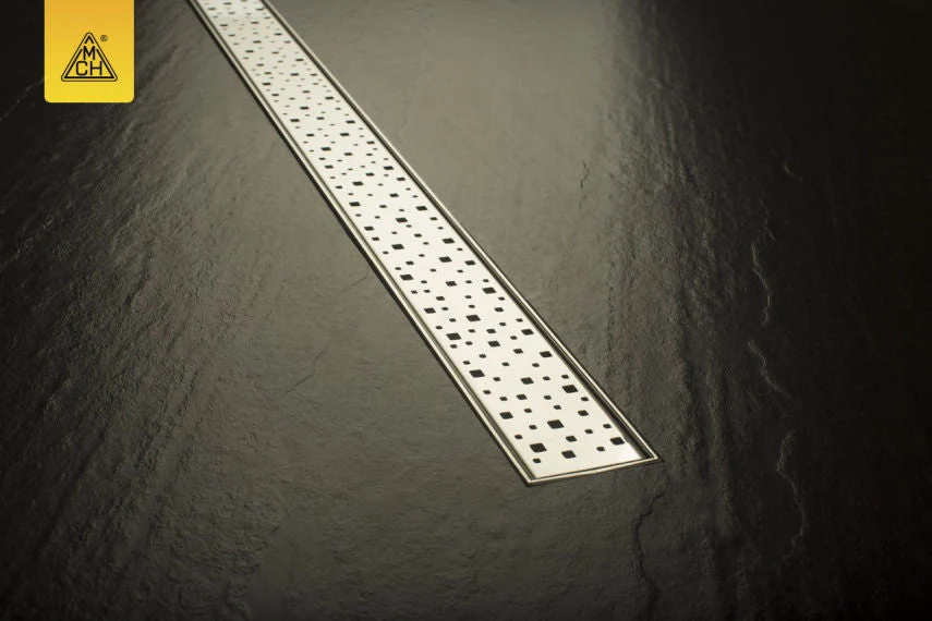 Rigola de interior MCH cu gratar de inox SQUARE lucioasa, 650 mm