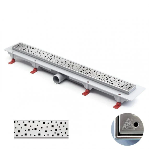 Rigola de interior MCH cu gratar de inox SQUARE lucioasa, 850 mm