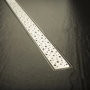 Rigola de interior MCH cu rama si gratar de inox DROPS mata, 750 mm