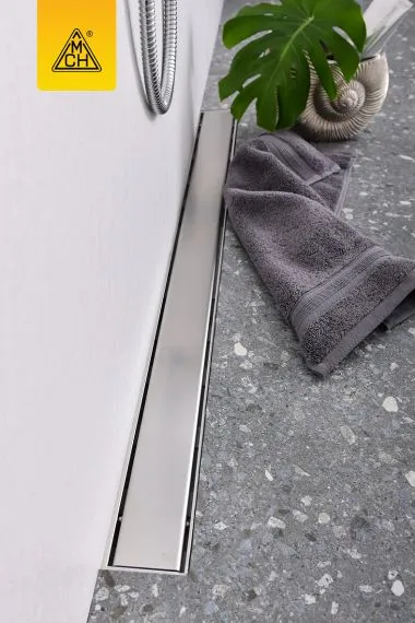 Rigola de interior montate la perete MCH cu gratar de inox KLASIK/FLOOR mata, 450 mm