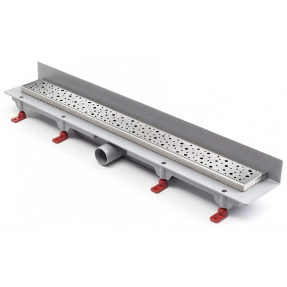 Rigola de interior montate la perete MCH cu gratar de inox DROPS mata, 450 mm