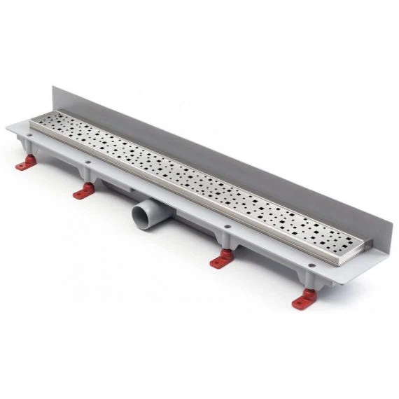 Rigola de interior montate la perete MCH cu gratar de inox SQUARE mata, 450 mm
