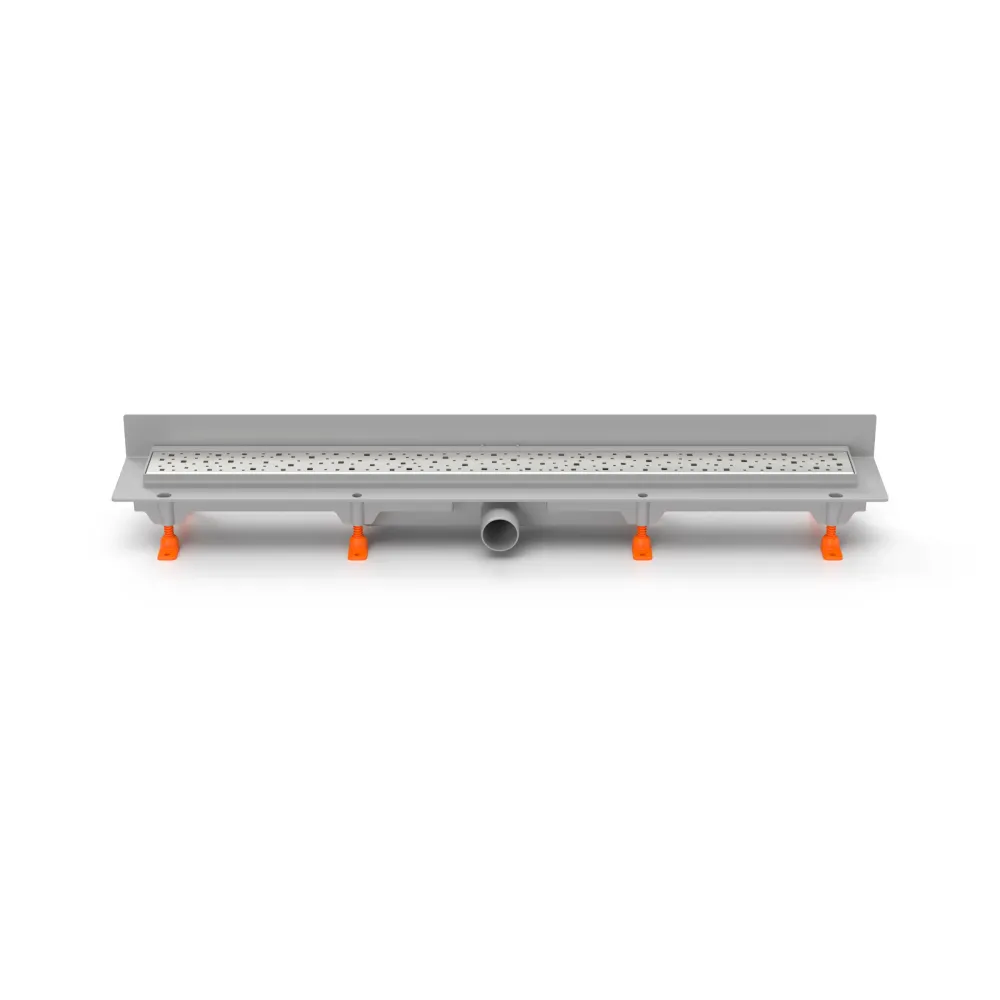 Rigola de interior montate la perete MCH cu gratar de inox SQUARE mata, 750 mm