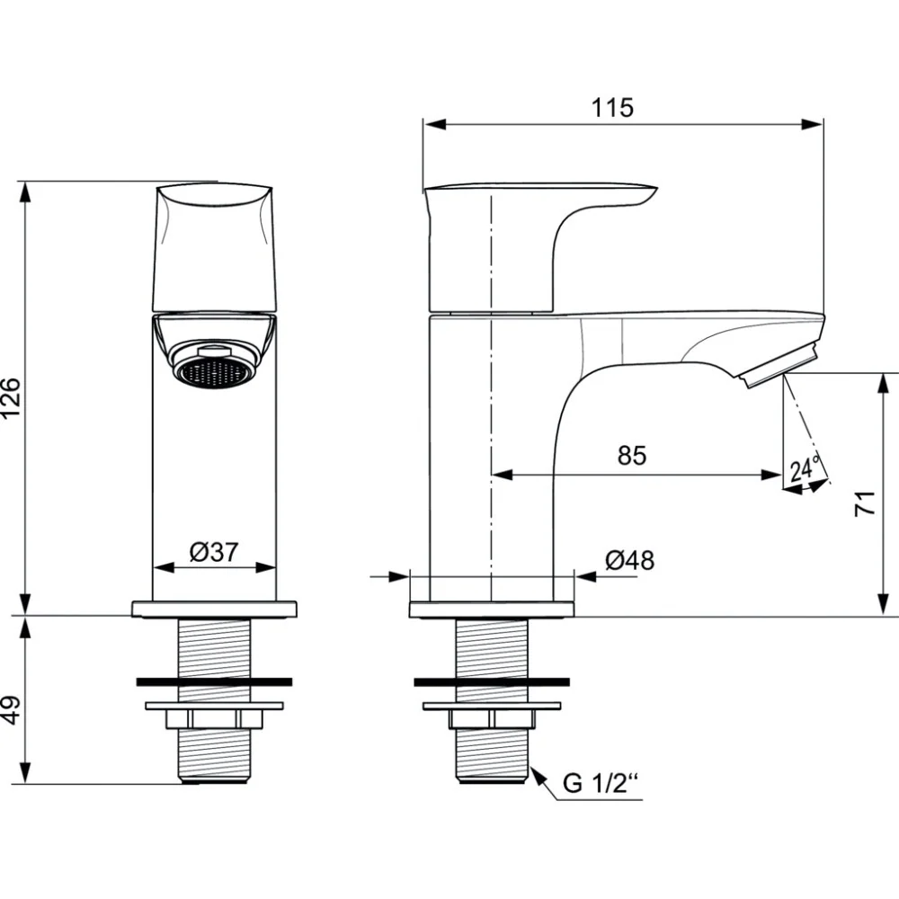 Robinet lavoar auriu mat Ideal Standard Connect Air