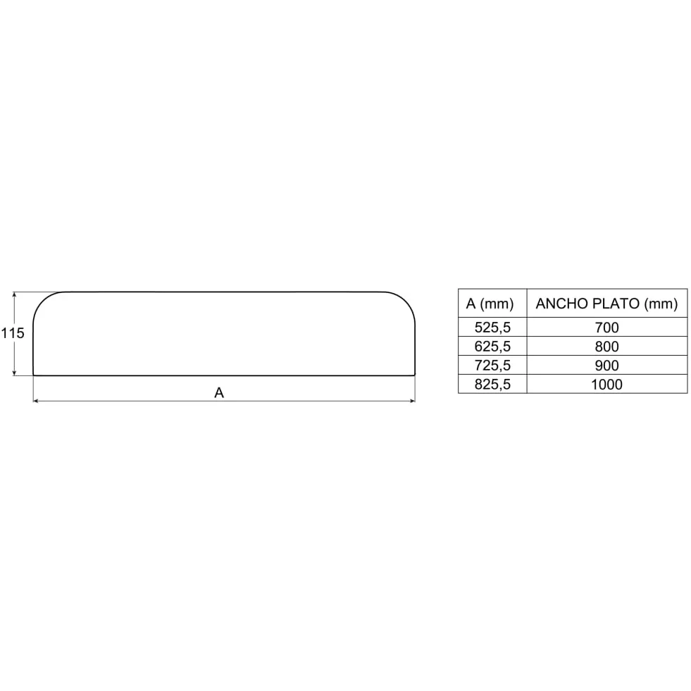 Roca Aquos Capac sifon cadita dus 100 cm, antracit (onyx)