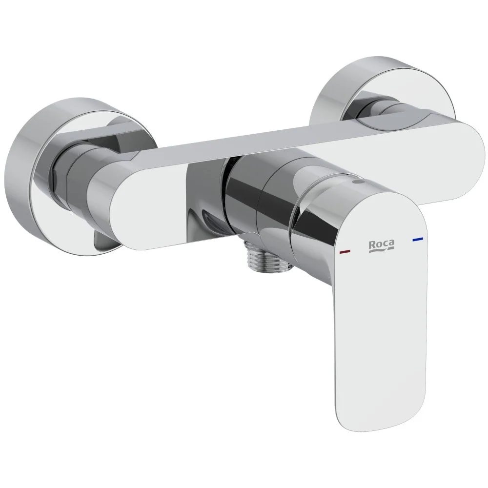 Roca Cala Baterie dus monocomanda, montaj pe perete, crom