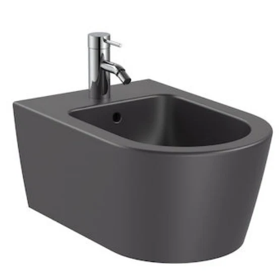 Roca Inspira Round Bideu suspendat, 37x56 cm, antracit (onyx)