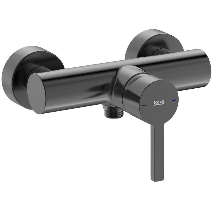 Roca Naia Baterie dus monocomanda, negru mat (brushed black titanium)