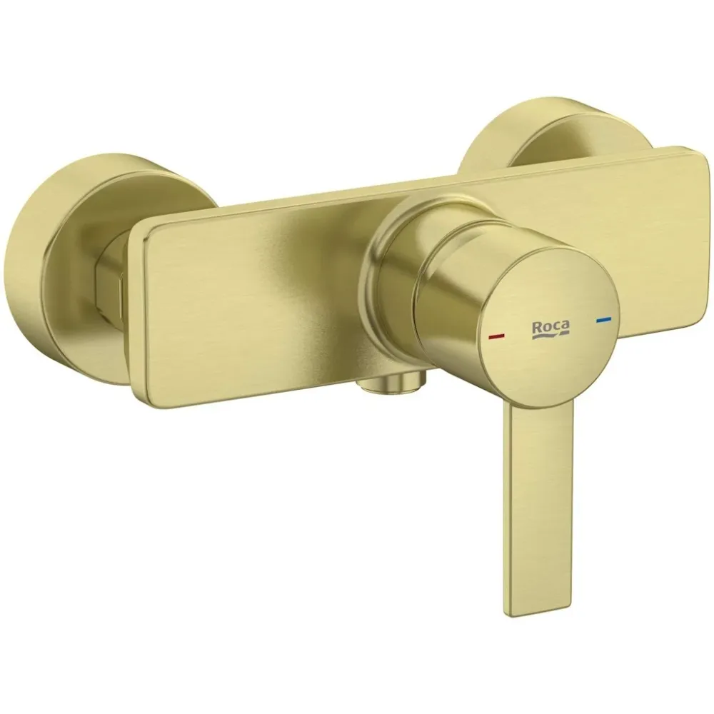 Roca Targa Baterie dus monocomanda, auriu mat (brushed brass)