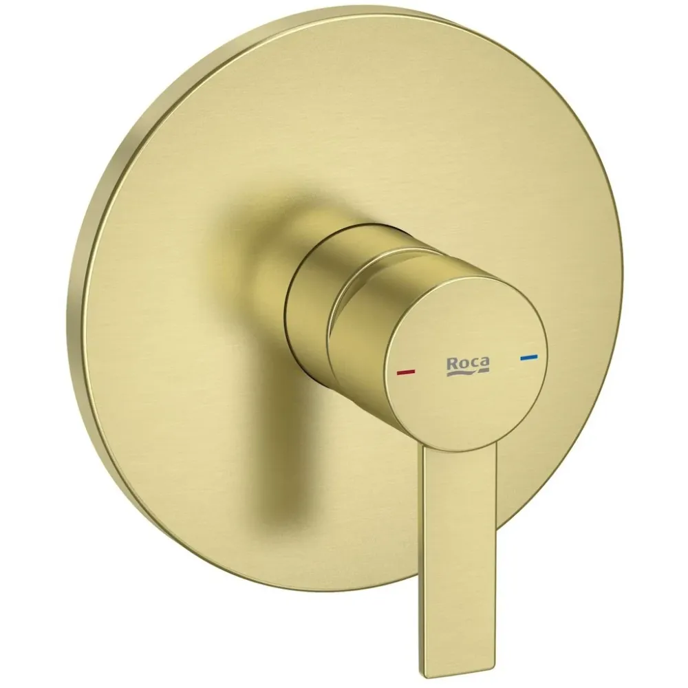 Roca Targa Baterie dus monocomanda, montaj incastrat, auriu mat (brushed brass)