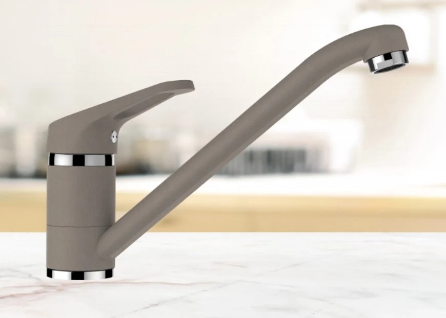 Schock Cosmo Baterie chiuveta bucatarie aspect granit Cristalite monocomanda, gri deschis (concrete)