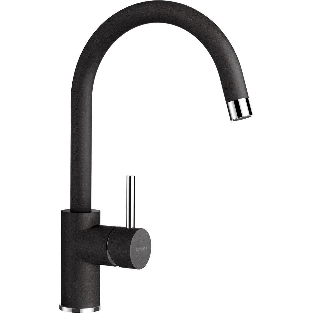 Schock Formhaus D-100 Set chiuveta bucatarie granit Cristalite 86x50 cm si baterie Plutos Nero, negru