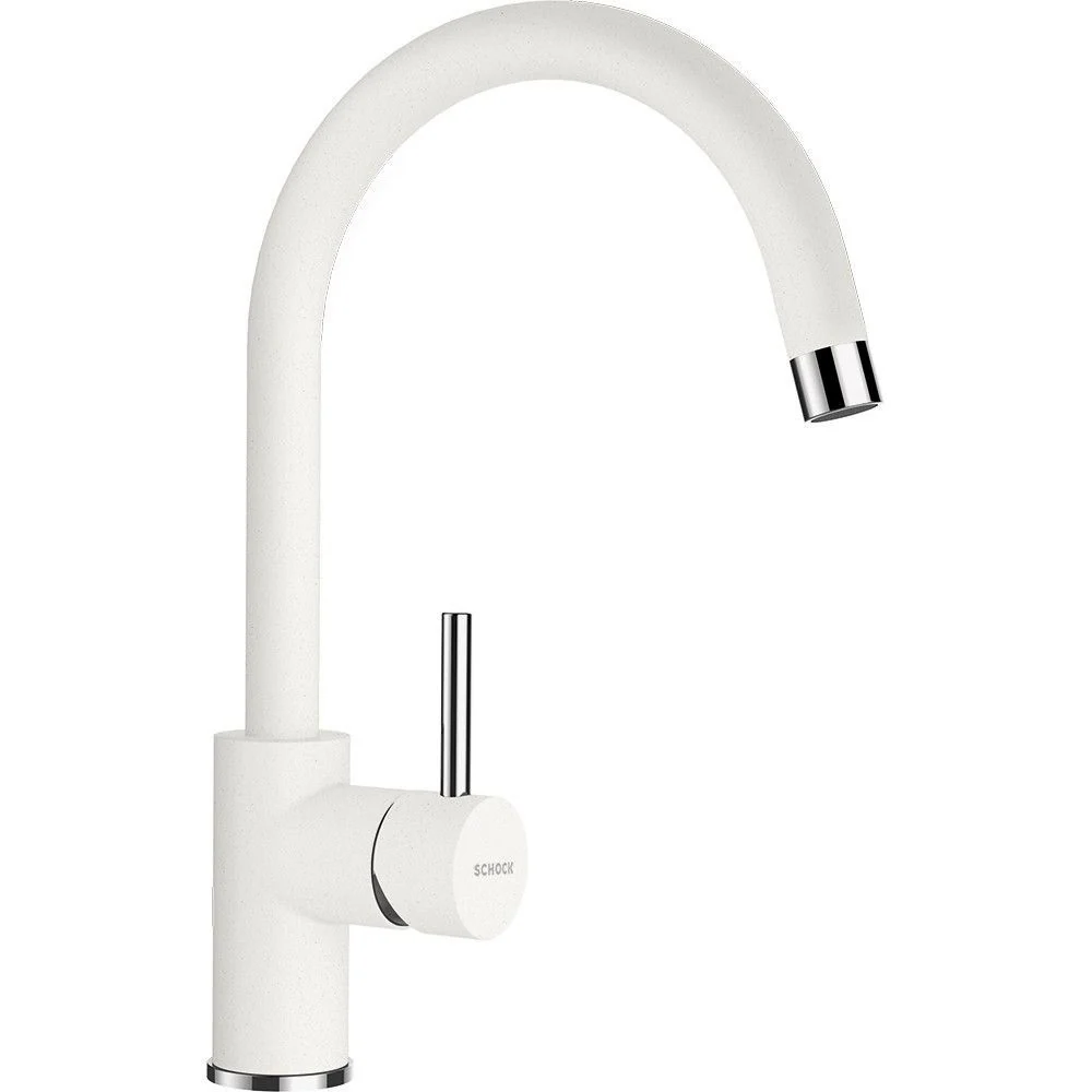 Schock Formhaus D-100 Set chiuveta bucatarie granit Cristalite 86x50 cm si baterie monocomanda Plutos Alpina, alb