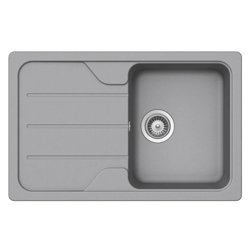 Schock Formhaus D-100S Set chiuveta bucatarie granit Cristalite 78x50 cm si baterie cu dus extractibil Cosmo Croma, gri de...