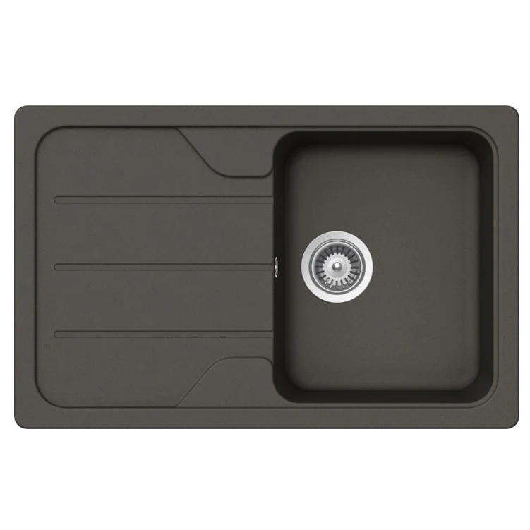 Schock Formhaus D-100S Set chiuveta bucatarie granit Cristalite 78x50 cm si baterie monocomanda Cosmo Asphalt, gri inchis