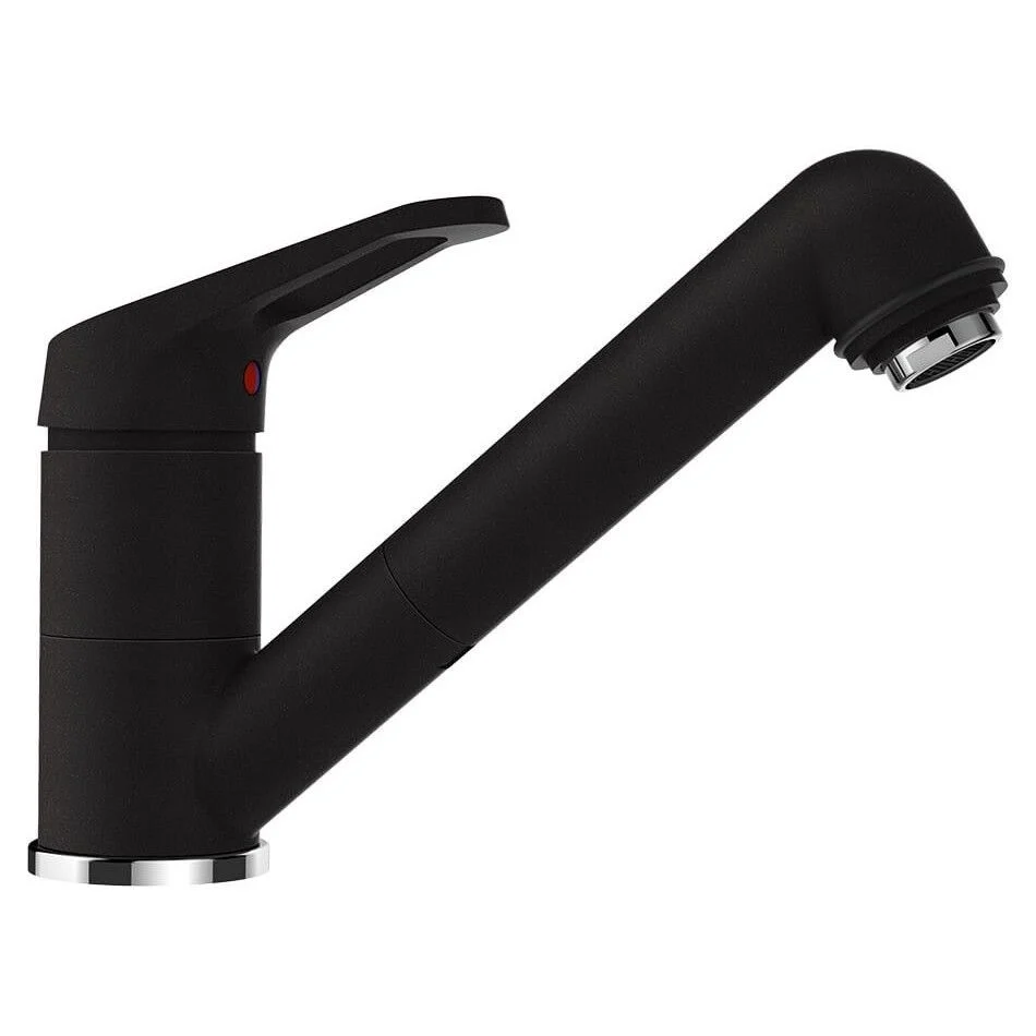 Schock Formhaus D-100S Set chiuveta bucatarie granit Cristalite 78x50 cm si baterie cu dus extractibil Cosmo Nero, negru