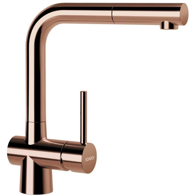 Schock Laios Baterie chiuveta bucatarie inox monocomanda cu dus extractibil, cupru