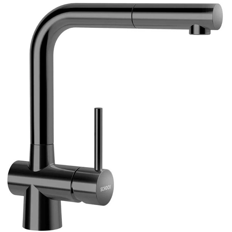 Schock Laios Baterie chiuveta bucatarie inox monocomanda cu dus extractibil, antracit (gunmetal)