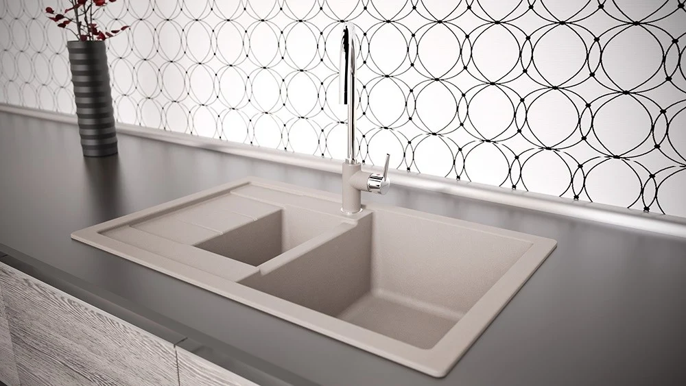 Schock Manhattan D-150S Chiuveta bucatarie granit Cristalite 78x50 cm, gri deschis (concrete)
