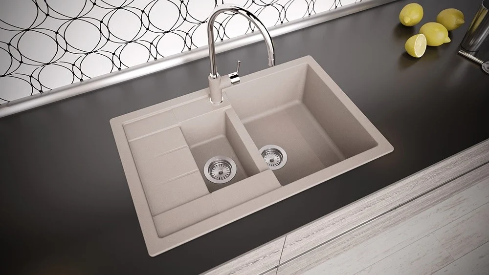 Schock Manhattan D-150S Chiuveta bucatarie granit Cristalite 78x50 cm, gri deschis (concrete)