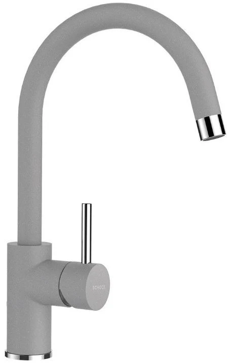 Schock Manhattan N-150 Set chiuveta bucatarie granit Cristalite 61x51 cm si baterie monocomanda Plutos Croma, gri deschis