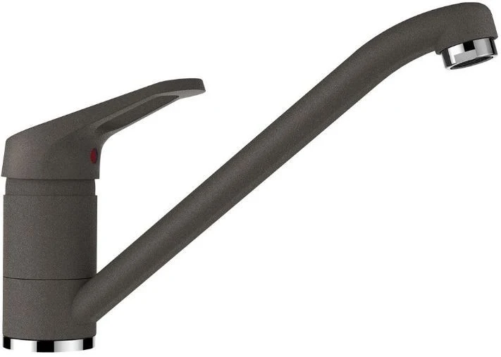 Schock Manhattan R-100 Set chiuveta bucatarie granit Cristalite Ø49 cm si baterie monocomanda Cosmo Asphalt, gri inchis