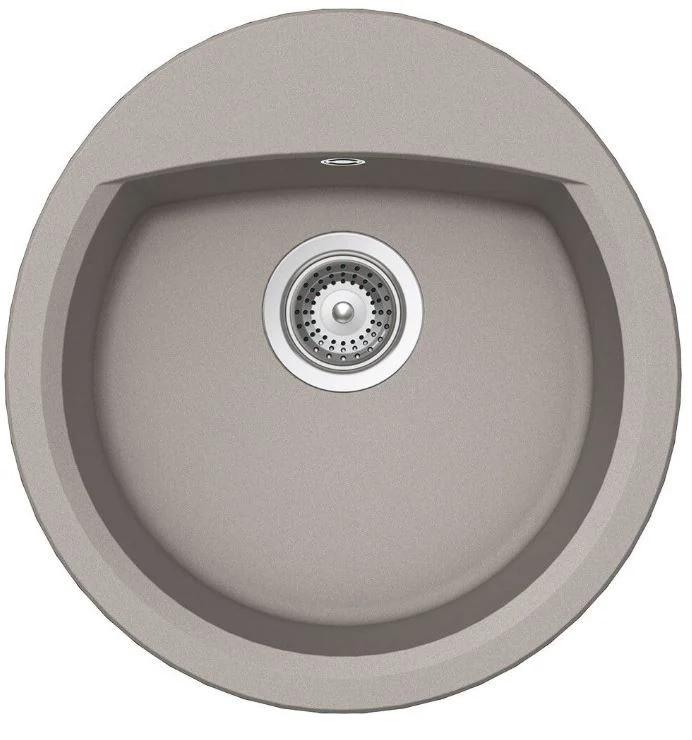 Schock Manhattan R-100 Set chiuveta bucatarie granit Cristalite Ø49 cm si baterie monocomanda Plutos Beton, gri