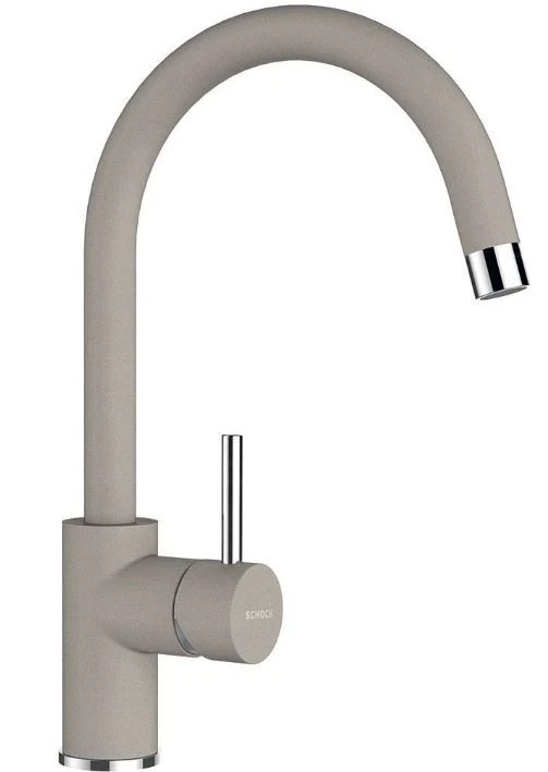 Schock Manhattan R-100 Set chiuveta bucatarie granit Cristalite Ø49 cm si baterie monocomanda Plutos Beton, gri