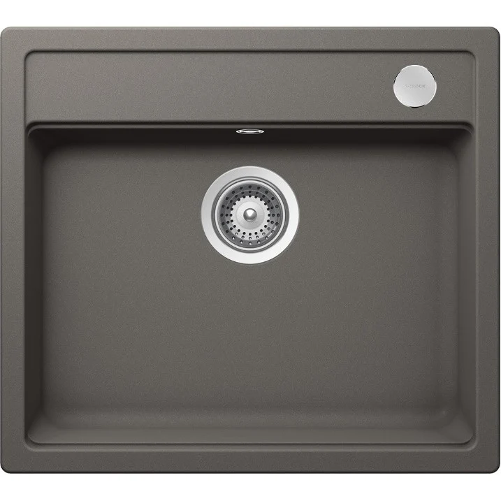 Schock Mono N-100 Chiuveta bucatarie granit Cristadur 57x51 cm, gri (silverstone)
