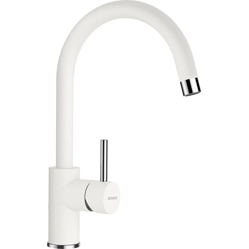 Schock Nemo N-100 Set chiuveta bucatarie granit Cristalite 57x51 cm si baterie Plutos Alpina, alb