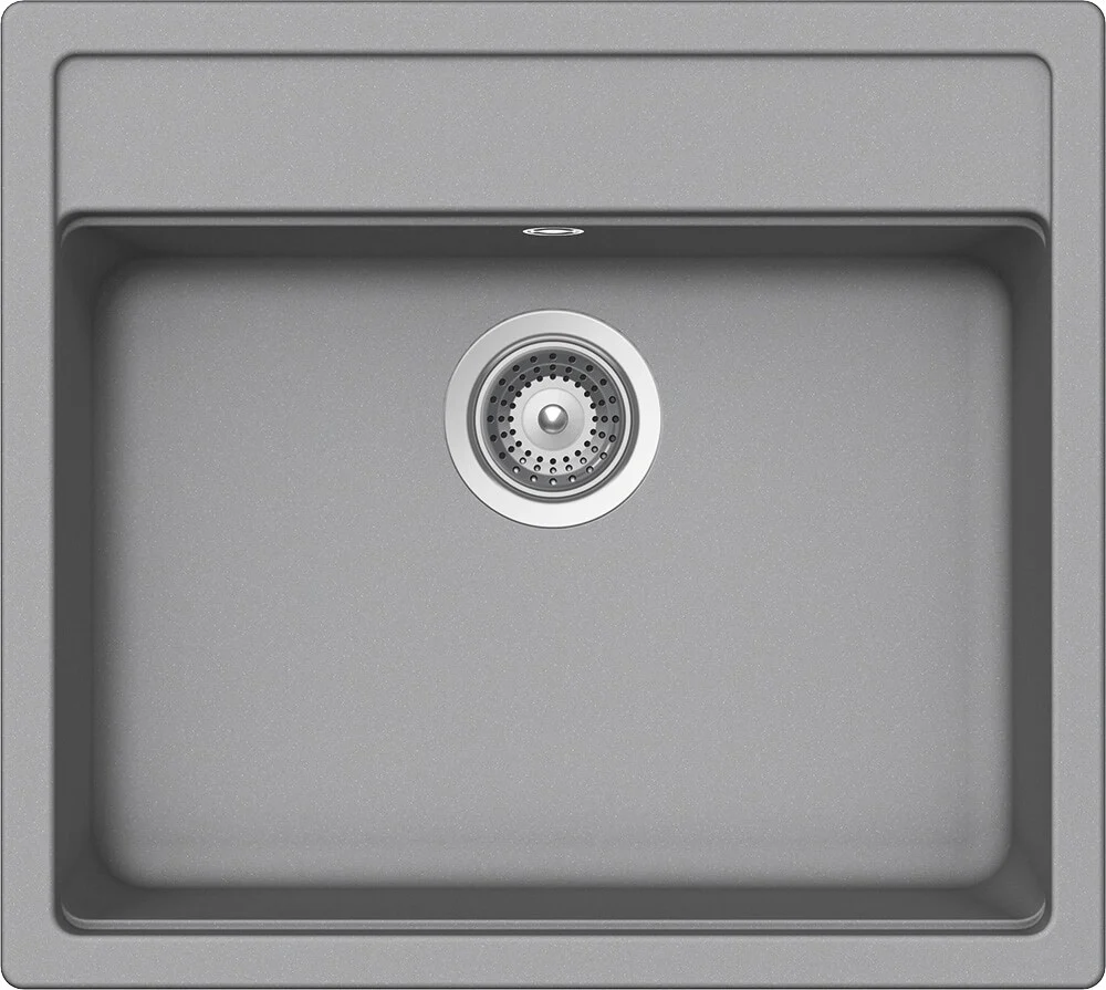 Schock Nemo N-100 Set chiuveta bucatarie granit Cristalite 57x51 cm si baterie Plutos Croma, gri deschis