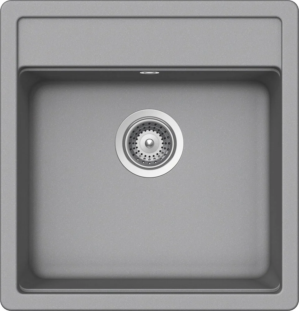 Schock Nemo N-100S Set chiuveta bucatarie granit Cristalite 51x49 cm si baterie Cosmo Croma, gri deschis