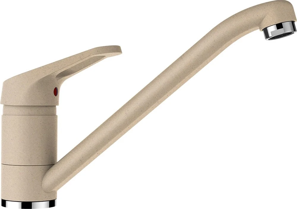Schock Ronda D-100 Set chiuveta bucatarie granit Cristalite 58x50 cm si baterie monocomanda Cosmo Moonstone, crem