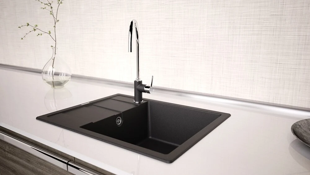 Schock Ronda D-100L Chiuveta bucatarie granit Cristalite 65x50 cm, negru (nero)