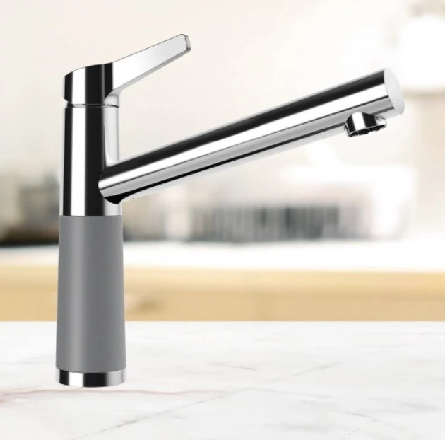 Schock SC-510 Baterie chiuveta bucatarie aspect granit Cristalite monocomanda, crom/gri (croma)