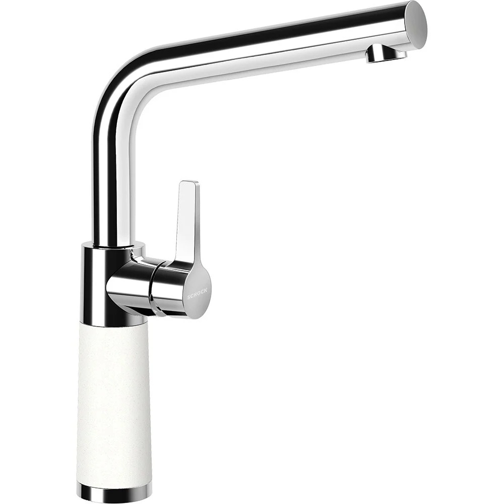 Schock SC-540 Baterie chiuveta bucatarie aspect granit Cristalite monocomanda, crom/alb (alpina)