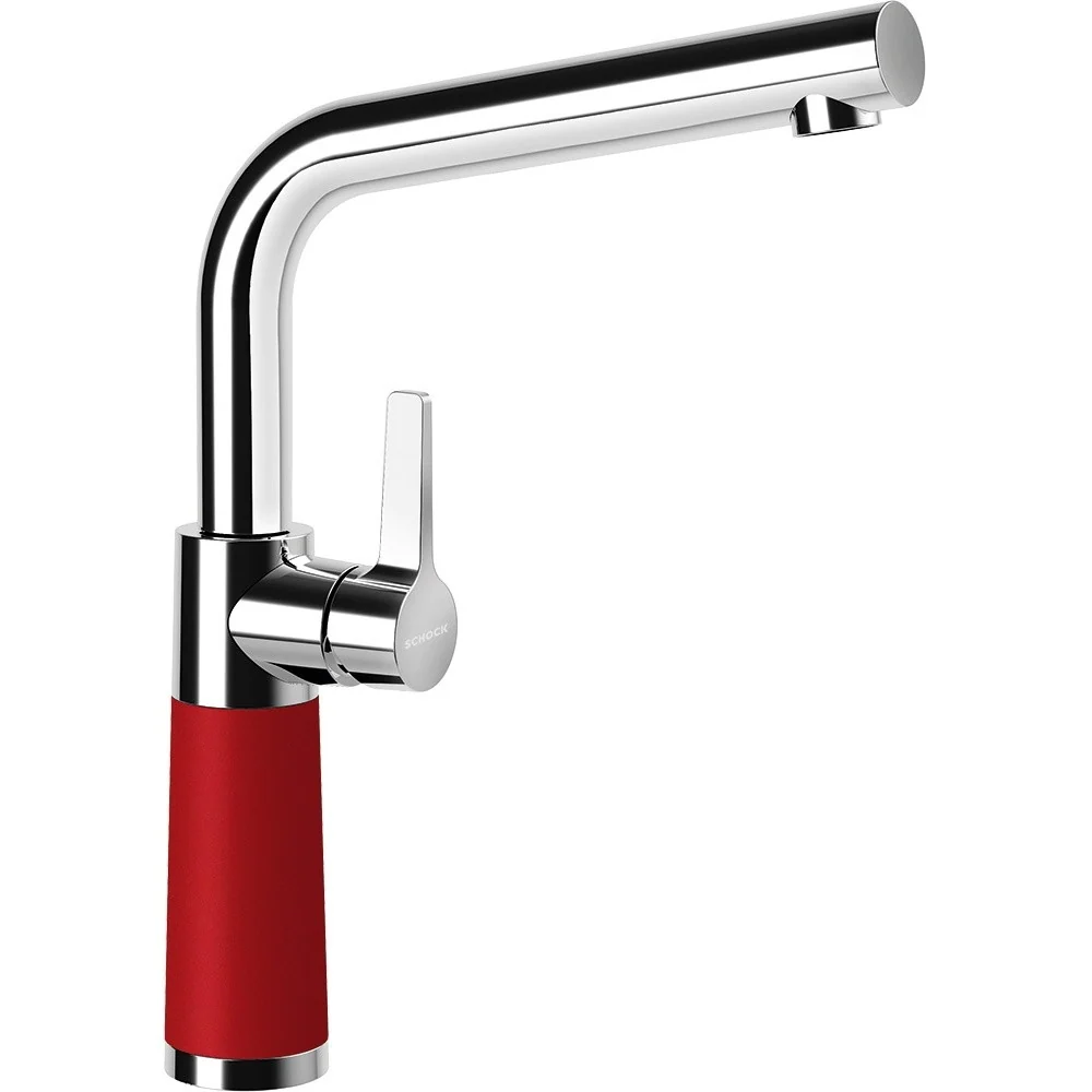 Schock SC-540 Baterie chiuveta bucatarie aspect granit Cristadur monocomanda, crom/rosu (rouge)