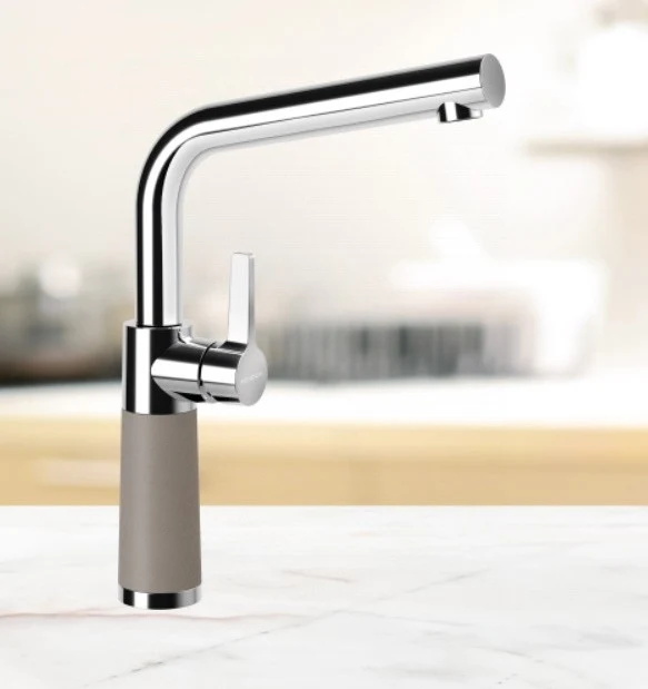 Schock SC-540 Baterie chiuveta bucatarie aspect granit Cristalite monocomanda, crom/gri deschis (concrete)