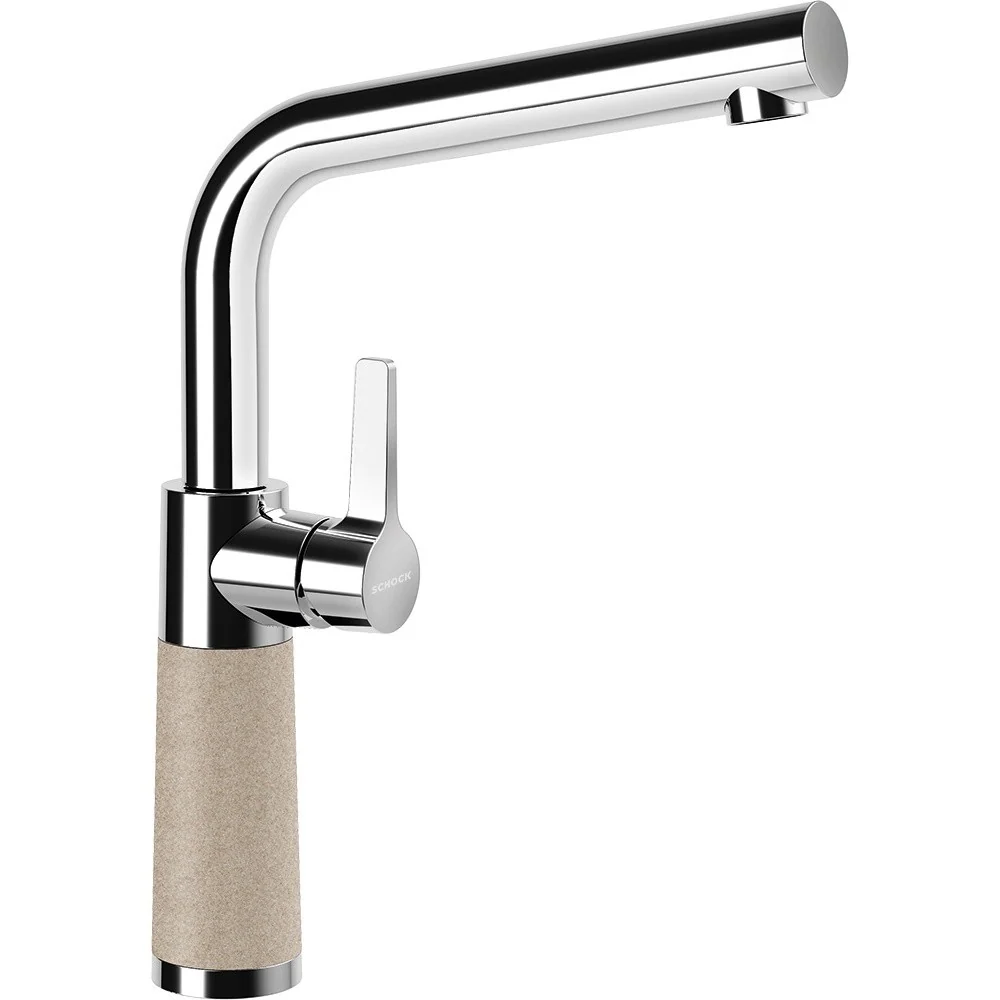 Schock SC-540 Baterie chiuveta bucatarie aspect granit Cristalite monocomanda, crom/bej (sabbia)