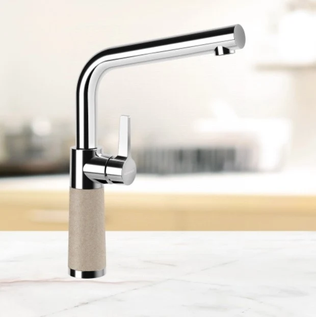 Schock SC-540 Baterie chiuveta bucatarie aspect granit Cristalite monocomanda, crom/bej (sabbia)