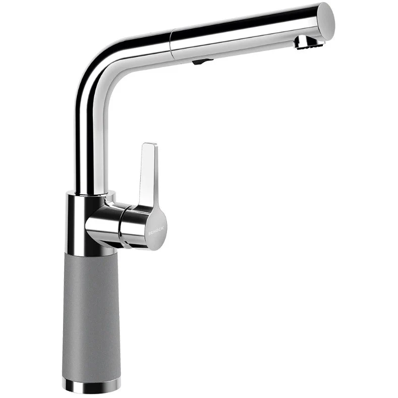Schock SC-540 Baterie chiuveta bucatarie aspect granit Cristalite monocomanda cu dus extractibil, gri (croma)